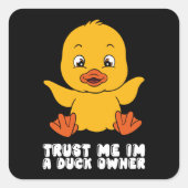 Funny Duck Graphic Vierkante Sticker (Voorkant)