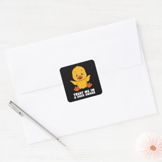 Funny Duck Graphic Vierkante Sticker (Envelop)