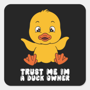 Funny Duck Graphic Vierkante Sticker