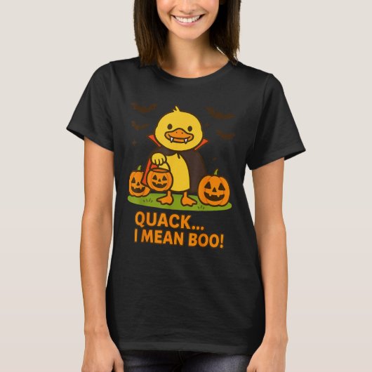 Funny Duck Halloween Costume – Quack I Mean Boo Qu T-shirt (Voorkant)