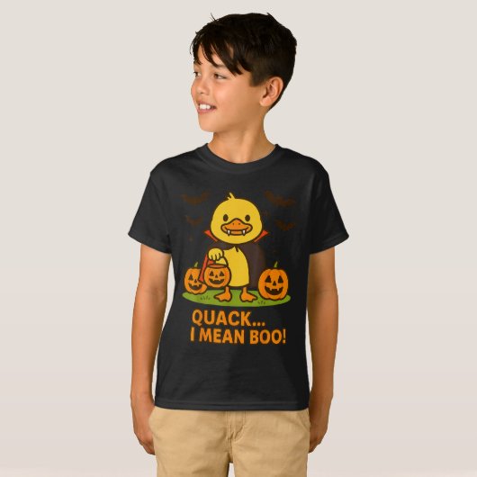 Funny Duck Halloween Costume – Quack I Mean Boo Qu T-shirt (Voorkant volledig)