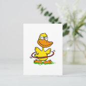 Funny duck hoepel | Achtergrondkleur kiezen Briefkaart (Staand voorkant)