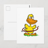 Funny duck hoepel | Achtergrondkleur kiezen Briefkaart (Voorkant / Achterkant)