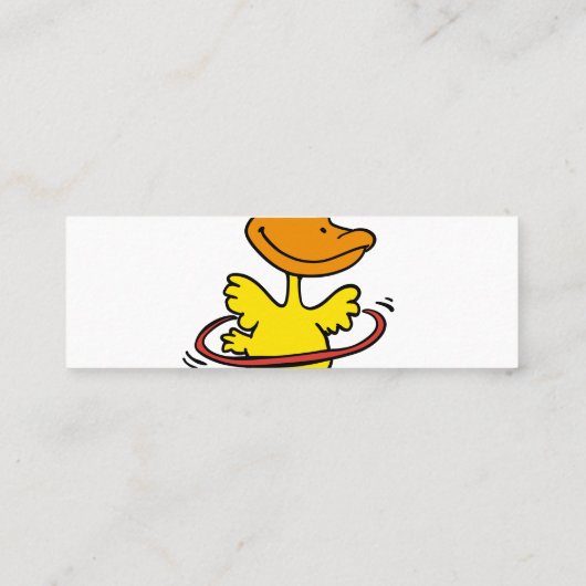Funny duck hoepel | Achtergrondkleur kiezen Mini Visitekaartje (Achterkant)