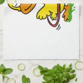 Funny duck hoepel | Achtergrondkleur kiezen Theedoek (Gevouwen)