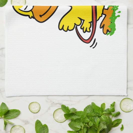 Funny duck hoepel | Achtergrondkleur kiezen Theedoek (Gevouwen)