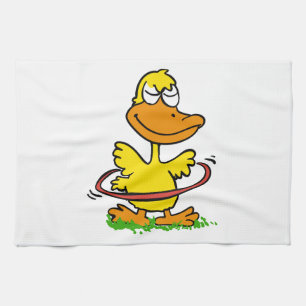 Funny duck hoepel Achtergrondkleur kiezen Theedoek