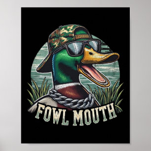 Funny Duck Hunter Shirt Vogel Mond Eend Jacht Go Poster