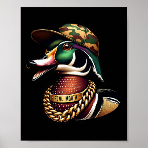 Funny Duck Hunter Shirt Vogel Mond Eend Jacht Go Poster