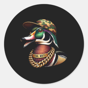Funny Duck Hunter Shirt Vogel Mond Eend Jacht Go Ronde Sticker