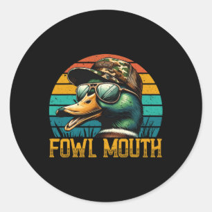 Funny Duck Hunter Shirt Vogel Mond Eend Jacht Go Ronde Sticker