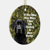 Funny Duck Hunting Black Lab Camo Kerstmis Keramisch Ornament (Rechts)