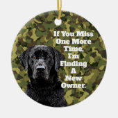 Funny Duck Hunting Black Lab Camo Kerstmis Keramisch Ornament (Voorkant)