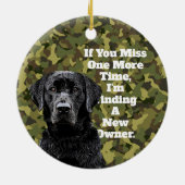 Funny Duck Hunting Black Lab Camo Kerstmis Keramisch Ornament (Achterkant)