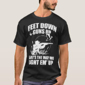 Funny Duck Hunting Feet Downs Gunss Bovenste Hunte T-shirt (Voorkant)