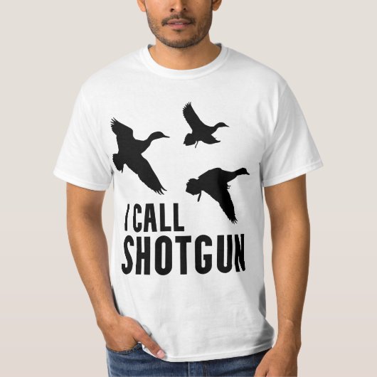 Funny Duck Hunting I Call Shotgun T-shirt (Voorkant)