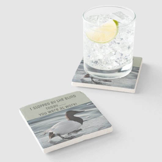 Funny Duck Hunting Stone Onderzetter (Zijkant)