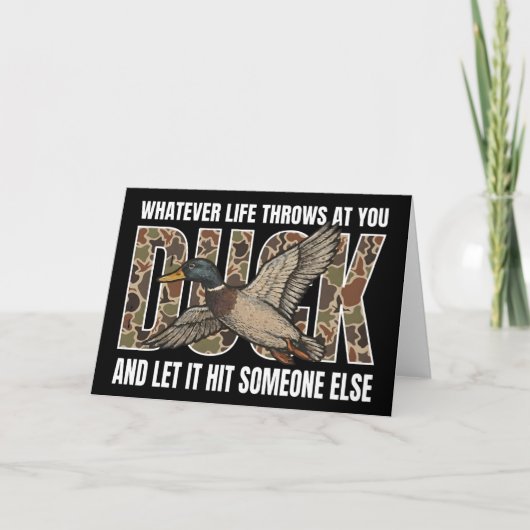 Funny Duck Hunting Whatever Life Throws  Kaart (Voorkant)