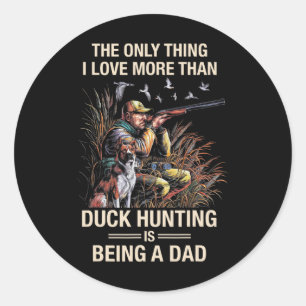 Funny Duck Jagen Watervogels Gans Jagen Mannen Pap Ronde Sticker