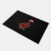 Funny Duck Kerstlight Red Pset Matching Deurmat (Schuin)