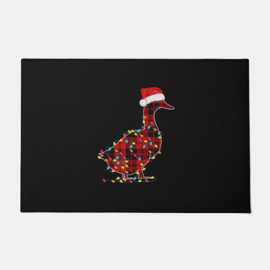 Funny Duck Kerstlight Red Pset Matching Deurmat (Voorkant)
