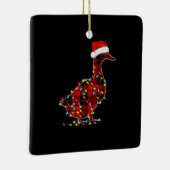 Funny Duck Kerstlight Red Pset Matching Keramisch Ornament (Rechts)