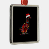 Funny Duck Kerstlight Red Pset Matching Metalen Ornament (Rechts)