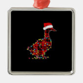 Funny Duck Kerstlight Red Pset Matching Metalen Ornament (Voorkant)