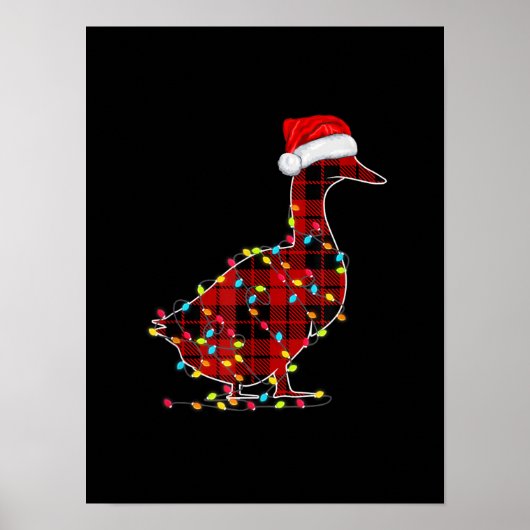 Funny Duck Kerstlight Red Pset Matching Poster (Voorkant)