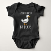 Funny Duck Lover Bird die Fan observeert Romper (Voorkant)