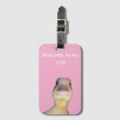 Funny Duck Meme – “Welcome to My Crib” Cute Animal Bagagelabel (Voorkant (verticaal))