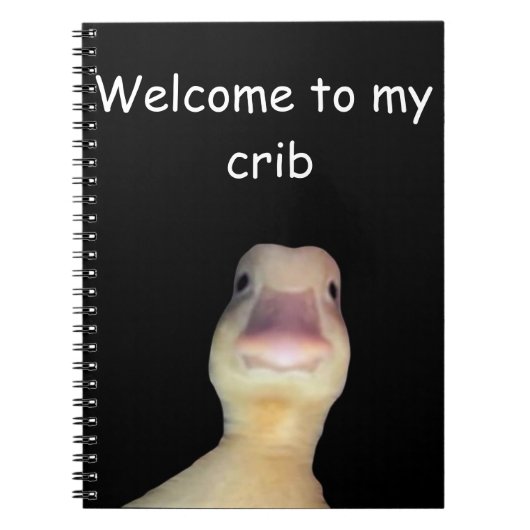 Funny Duck Meme – “Welcome to My Crib” Cute Animal Notitieboek (Voorkant)