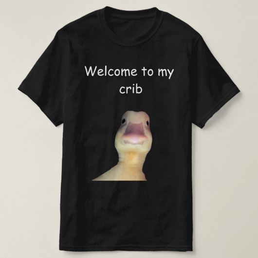Funny Duck Meme – “Welcome to My Crib” Cute Animal T-shirt (Design voorkant)