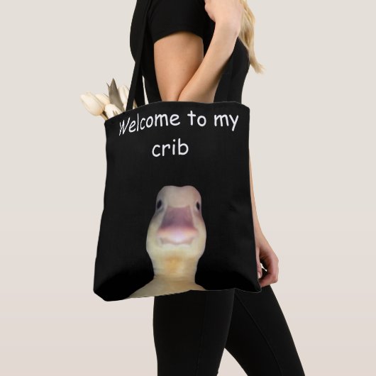 Funny Duck Meme – “Welcome to My Crib” Cute Animal Tote Bag (Dichtbij)