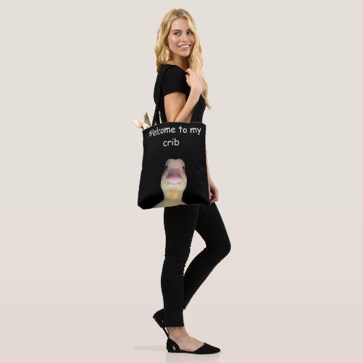 Funny Duck Meme – “Welcome to My Crib” Cute Animal Tote Bag (Op model)