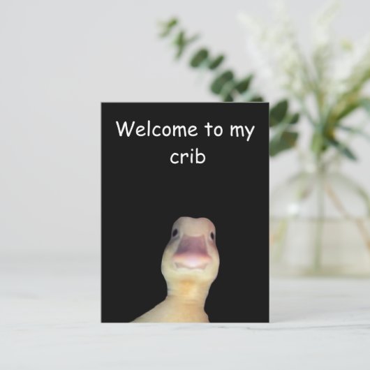 Funny Duck Meme: Welkom bij My Wieg Duck Briefkaart (Staand voorkant)