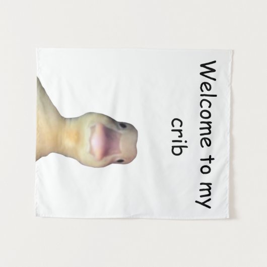 Funny Duck Meme: Welkom bij My Wieg Duck Wandkleed (Voorkant (horizontaal))