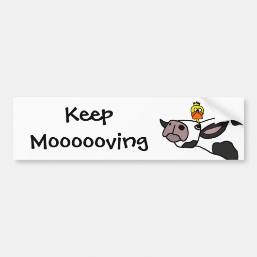 Funny Duck op een Cow-Cartoon Bumpersticker (Voorkant)