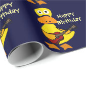 Funny Duck Plays Guitar Wrapping Paper Cadeaupapier (Rol Hoek)
