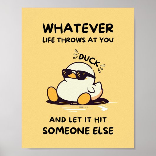 Funny Duck Posters - Schattige wat het leven werpt (Voorkant)