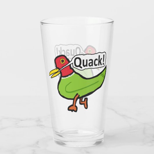 Funny Duck Quacking Glas (Achterkant)