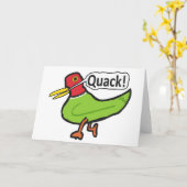 Funny Duck Quacking Kaart (Gele Bloem)