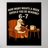 Funny Duck Reading Book 67 Six Seven Meme Poster (Voorkant)