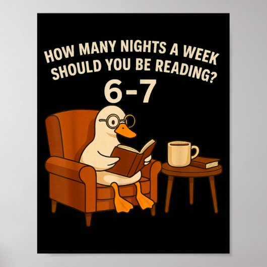 Funny Duck Reading Book 67 Six Seven Meme  Poster (Voorkant)