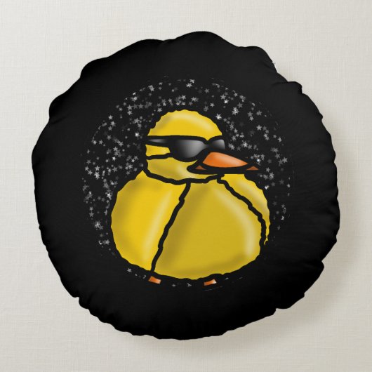 Funny duck rond kussen (Achterkant)