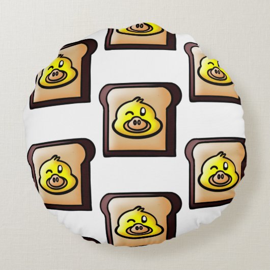 Funny duck rond kussen (Achterkant)