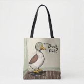 Funny Duck Scandinavische Noordse Humor Tekening Tote Bag (Voorkant)