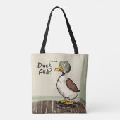 Funny Duck Scandinavische Noordse Humor Tekening Tote Bag (Achterkant)