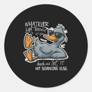 Funny Duck Shirt Funny Quote Graphic T - shirts vo Ronde Sticker