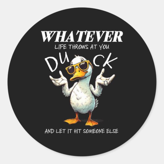 Funny Duck Shirt Funny Quote Graphic Tees For Men  Ronde Sticker (Voorkant)